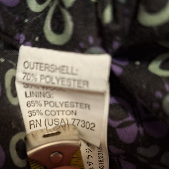 Zara TRF black wool blend jacket with cute floral lining - Picture 17 of 17